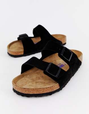 black suede birkenstocks women's