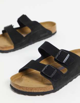 black suede birkenstock sandals