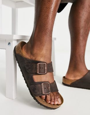 Birkenstock Arizona sandals in brown oiled leather