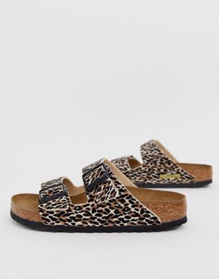 leopard birkenstock style sandals