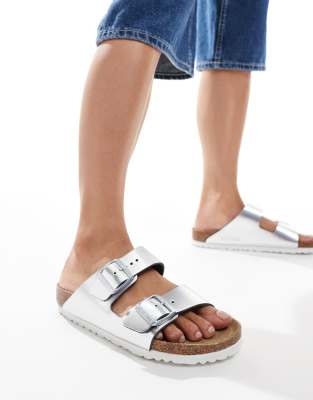  Arizona sandals in metallic silver 