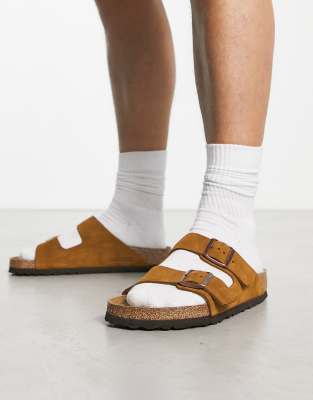 Birkenstock Arizona Sandals in Mink Suede