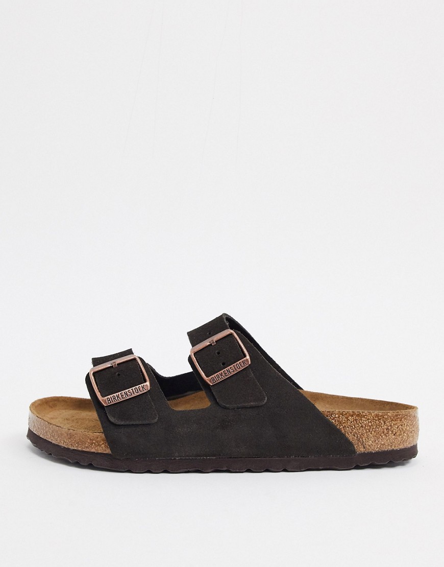 Birkenstock arizona sandals in mocha suede-Brown