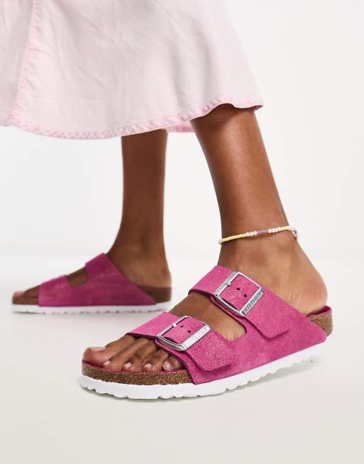 Birkenstock Arizona sandals in shimmer pink exclusive to ASOS ASOS