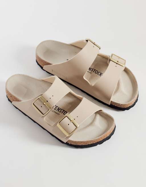 Birkenstock - Arizona - Østersfarvede sandaler med birko-flor, 4 af 4