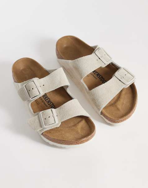 Birkenstock - Arizona - Suède sandalen in oesterkleur - view 1