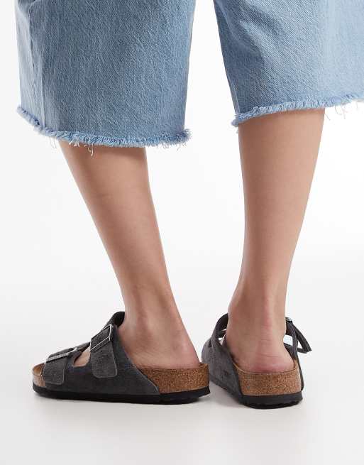 Birkenstock Arizona suede sandals in charcoal suede, 4 of 4