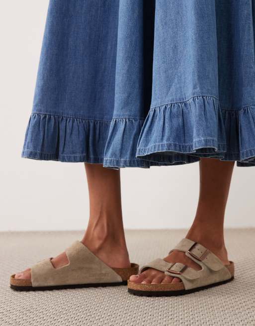 Birkenstock Arizona suede sandals in taupe, 3 of 8