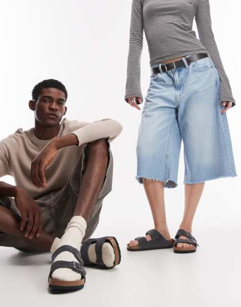 Birkenstock – Arizona – Unisex – Mörkgrå sandaler i mocka - view 1