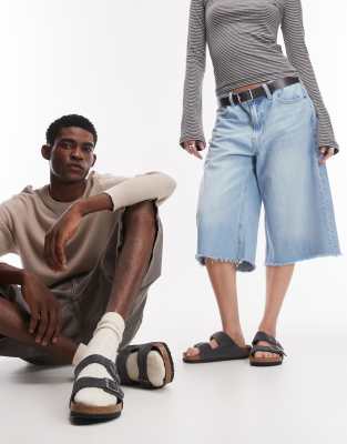 Birkenstock - Arizona - Unisex-Sandalen aus Wildleder in Anthrazit-Grau