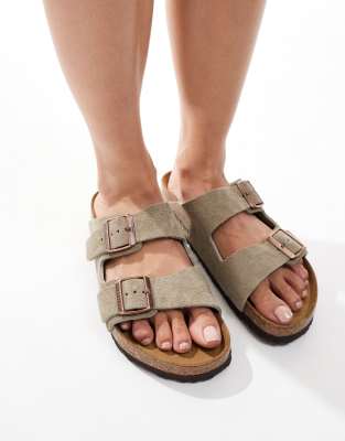 Birkenstock - Arizona - Unisex-Sandalen aus Wildleder in Taupe-Brown