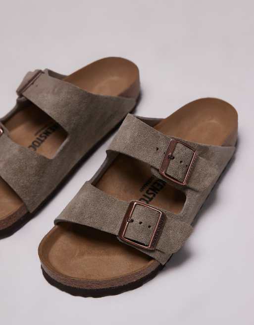 Birkenstock Arizona Unisex Sandalen aus Wildleder in Taupe