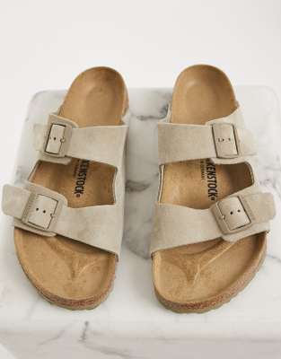 Arizona - Unisex-Sandalen aus Wildleder in verblasstem Khaki-Grün Grün 36
