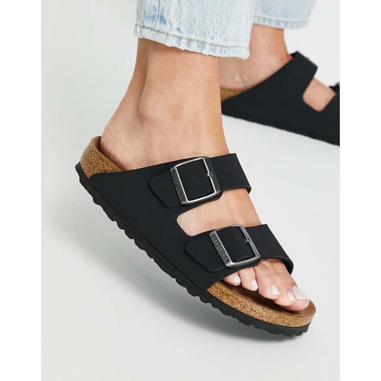 Birkenstock arizona flat sandals best sale in black