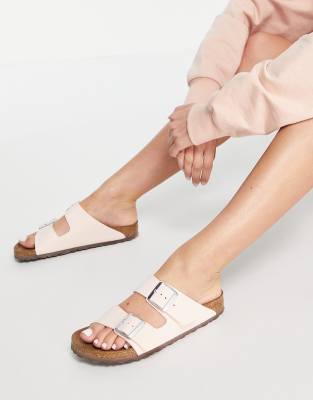 Birkenstock Arizona vegan flat sandals in vegan light rose-Pink