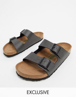 Birkenstock arizona vegan sandals in anthracite-Grey