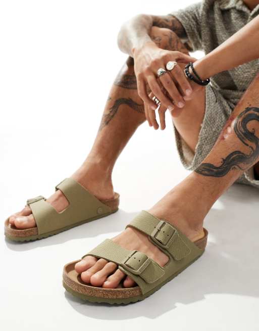 Birkenstock Arizona vegan sandals khaki canvas