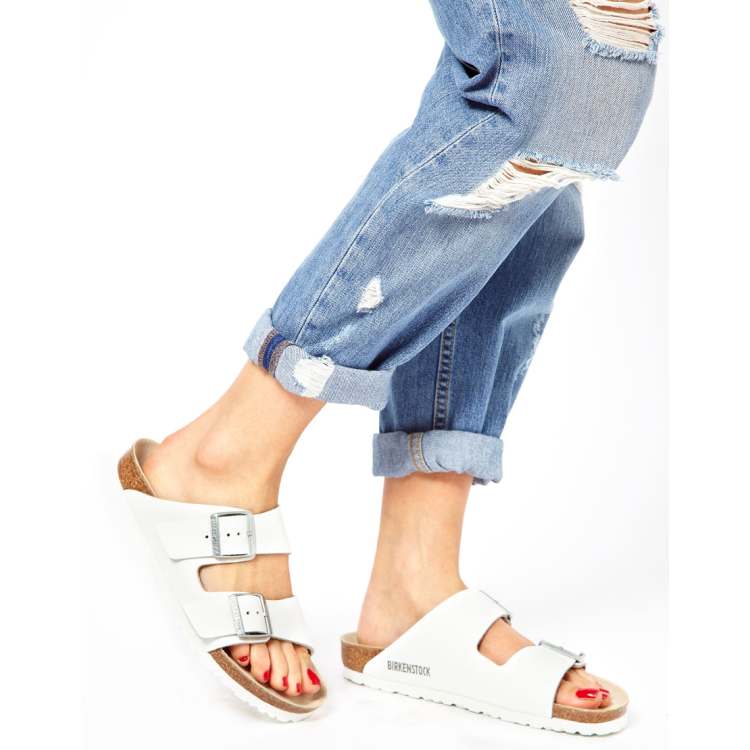 Birkenstock two best sale strap white