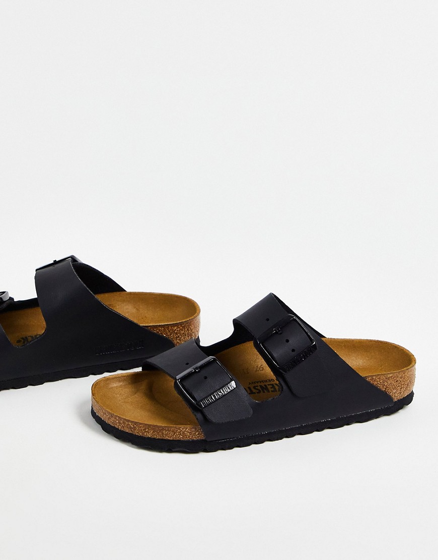 Birkenstock - Arizona - Zwarte platte sandalen