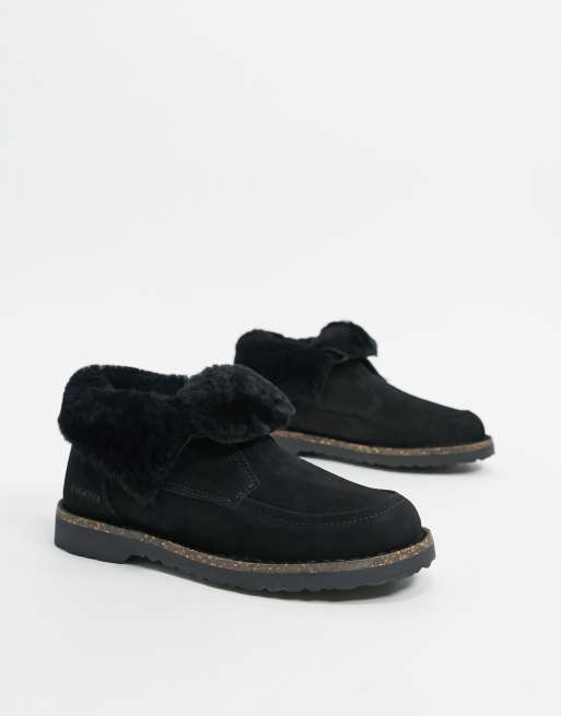 Birkenstock Bakki cold weather lined ankle boots in black | ASOS