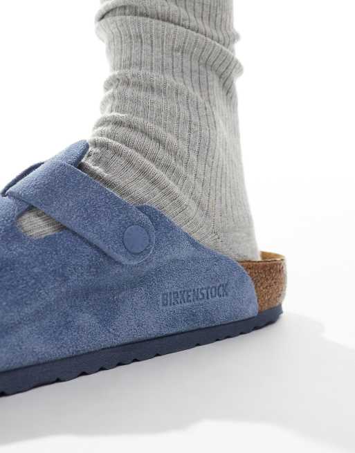 Birkenstock - Boston - Blå clogs i ruskind, 2 af 4