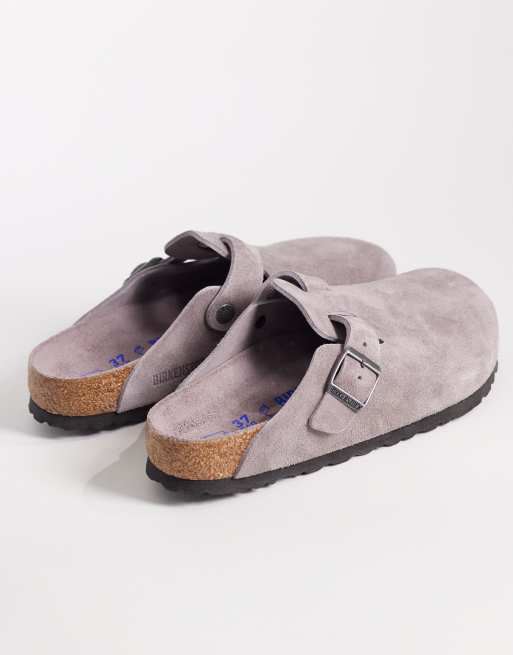 Birkenstock – Boston – Bleklila tofflor i mocka, 4 av 4