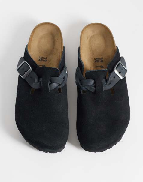 Birkenstock Boston braided narrow fit clogs in black - view 1