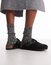 Birkenstock Boston Braided suede clogs in black