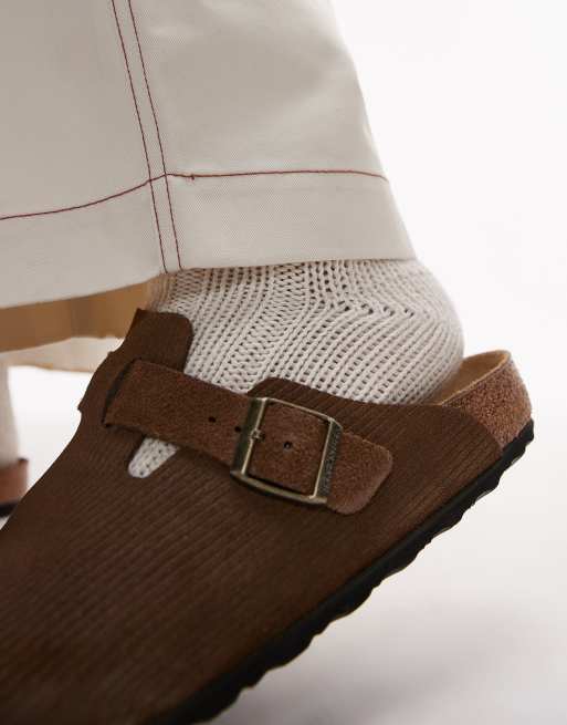 Birkenstock – Boston – Bruna tofflor i mocka och unisex-modell, 3 av 4