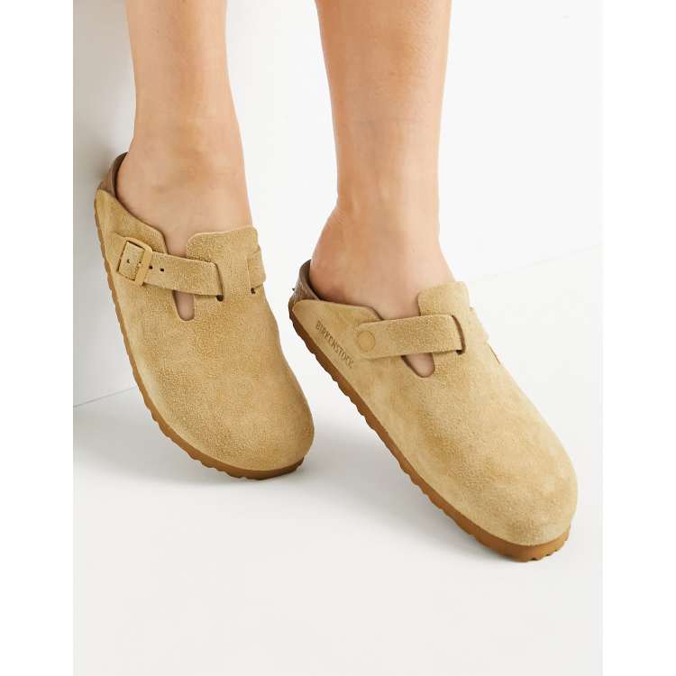 Birkenstock Boston Suede Latte Cream