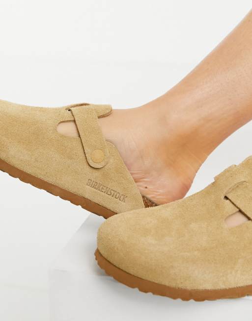 Birkenstock Boston Suede Latte Cream