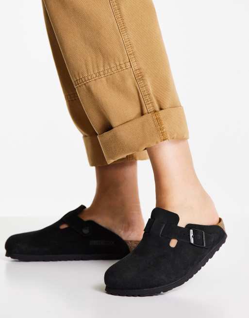 Black suede cheap birkenstock clogs