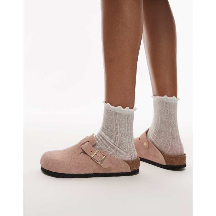 Birkenstock Boston Pink Suede Birkenstock Boston Clog In Light - Main Image