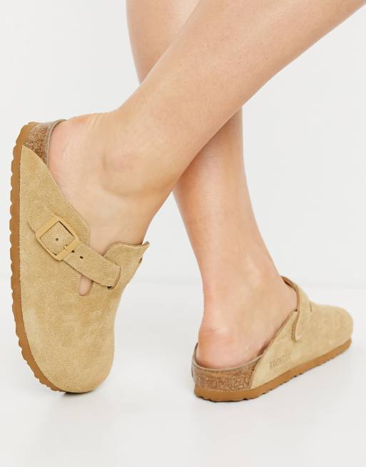 Birkenstock Boston Clog suede shoes in latte cream, 4 of 4