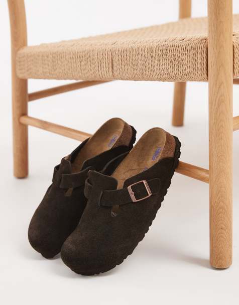 Birkenstock – Boston – Clogs aus Wildleder in Mokkabraun - view 1