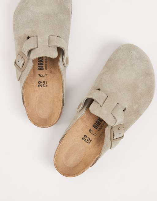 Birkenstock Boston Clogs aus Wildleder in verblasstem Khaki, 3 von 5