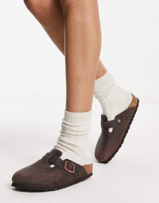 Birkenstock Boston clogs in brown leather