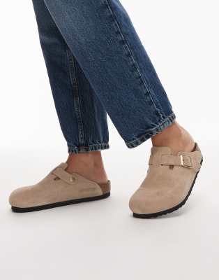 Birkenstock - Boston - Clogs in der Farbe Sandcastle-Neutral