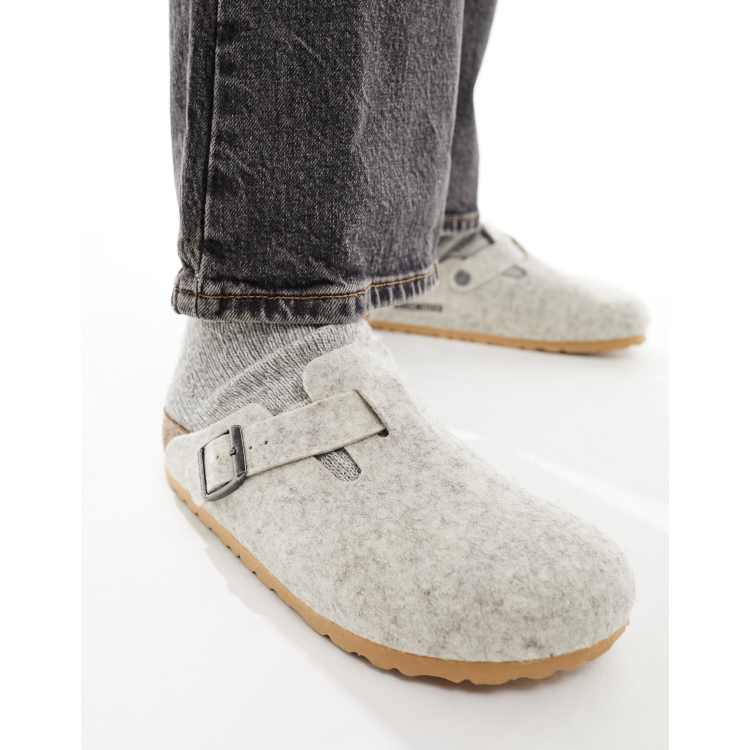 Birkenstock Boston clogs in eggshell wool | ASOS