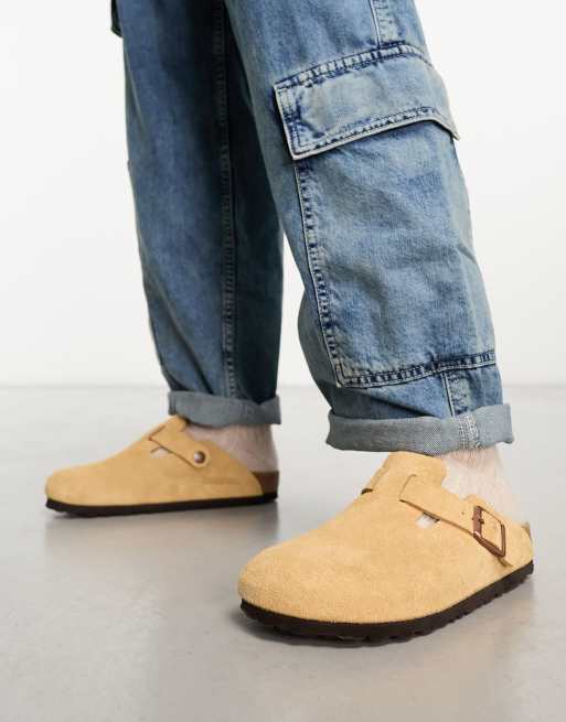 Birkenstock Boston clogs in latte beige suede ASOS