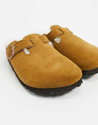 birkenstock boston fur clogs