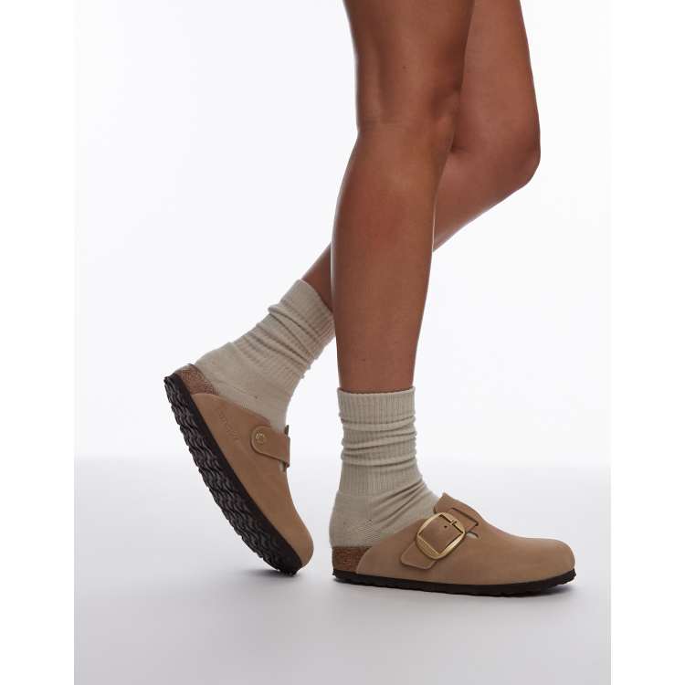 Birkenstock Boston Clogs in Sand mit groBer Schnalle ASOS