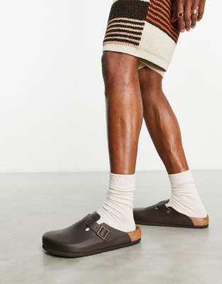 Birkenstock Birkenstock Boston clogs in smooth brown leather