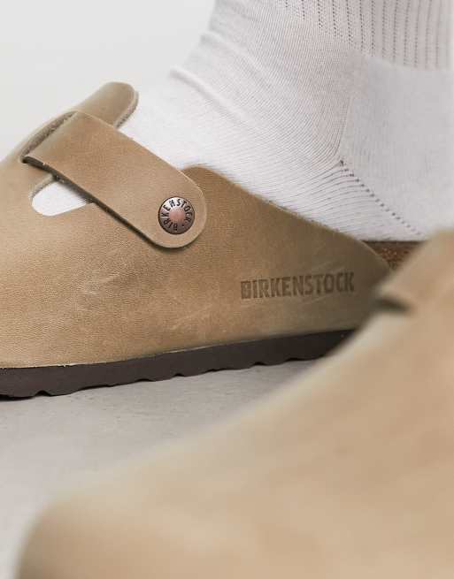 Birkenstock Boston clogs in Tobacco brown leather ASOS