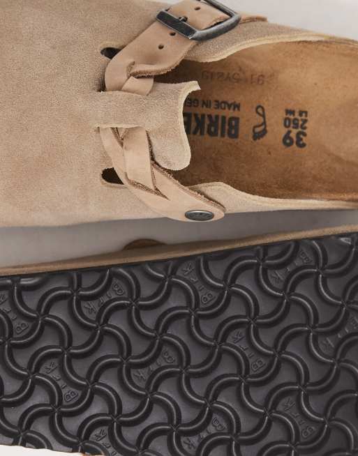 Birkenstock Boston flettede ruskindssandaler i taupe, 3 af 5
