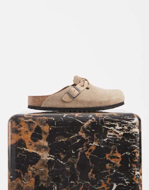 Birkenstock Boston flettede ruskindssandaler i taupe, 4 af 5