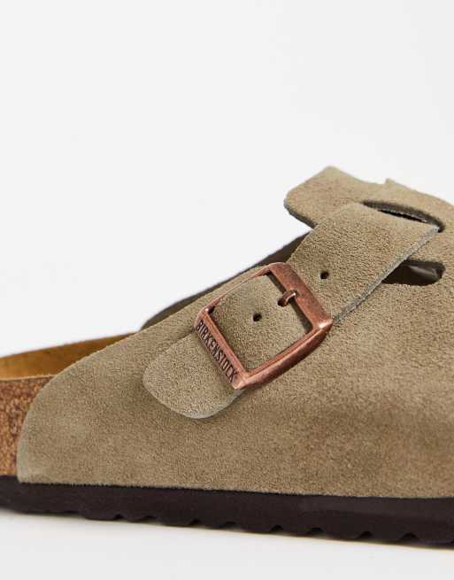Birkenstock – Boston – Jasnobrązowe zamszowe chodaki, 4 z 4