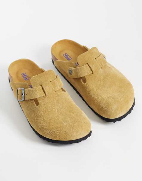 Birkenstock – Boston – Jasnobrązowe zamszowe chodaki - view 1
