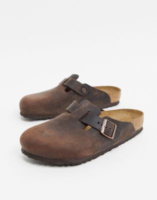 Birkenstock boston mules in habana oiled leather-Brown