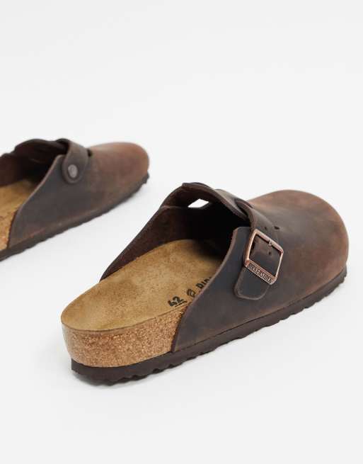 Birkenstock boston mules discount in habana oiled leather